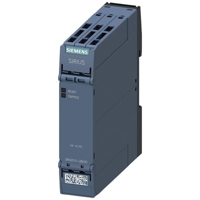 Siemens SIRIUS 3RN2 termistorrelæ til motorbeskyttelse, 24V AC/DC, med 2 CO kontakter og fjederklemmer.
