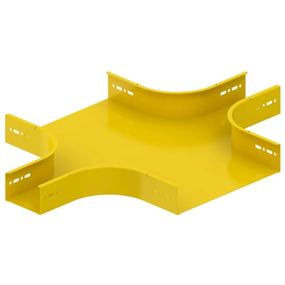 Schneider Electric X-stykke reduktionsstykke til gitterbakker, 60Hx300-100x1mm, i klar RAL1023 gul farve.