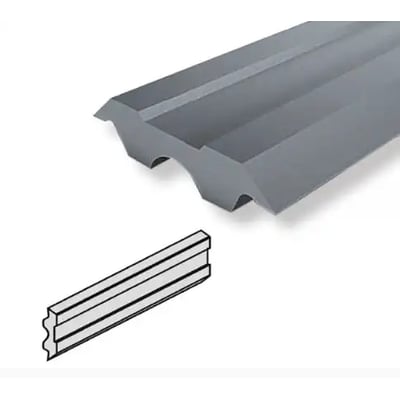 Tersa høvlejern HSS med 520 mm længde, vist med en grafisk illustration af profilen på hvid baggrund.