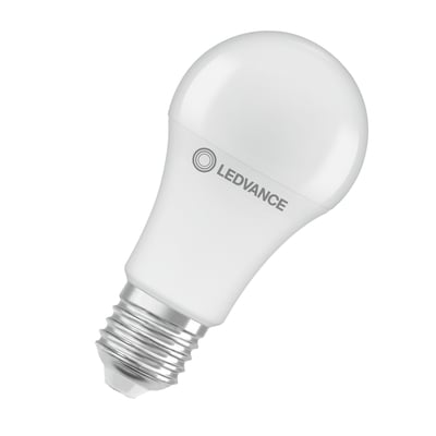 Ledvance LED-lyskilde i standardform med mat hvid overflade og E27-fatning, 10 W og 1055 lm.