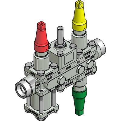 Danfoss ICF 20-6-2HRB ventilstation i stål med 25mm svejsestuds, tydeligt mærket med 'Danfoss'.