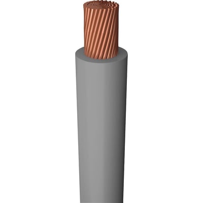 MTO Electric H05Z-K HF monteringsledning, grå og 1 x 0,75 mm², med fintrådet kobberleder synlig foroven.