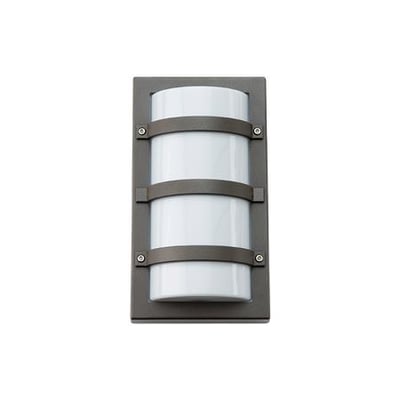 SG Armaturen Vægarmatur Trio E27/60W i grafit, firkantet med 3 sikringsbøjler og hvidt opalt glas.