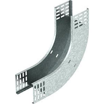 OBO Bettermann galvaniseret vertikalbøjning 90 grader til kabelbakker med 85 mm sidehøjde og 300 mm bredde.