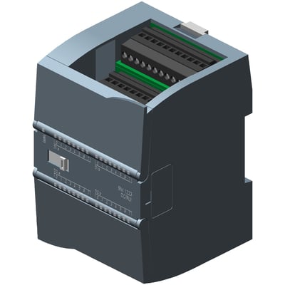 Siemens SIPLUS S7-1200 SM 1223 16 DI/16 DQ RLY digital input/output modul med klemmer og nummerering.
