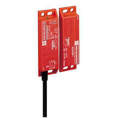 Schneider Electric magnetisk kontakt kodet med NO+2NC kontakter og LED-indikator, vist med 2m kabel.