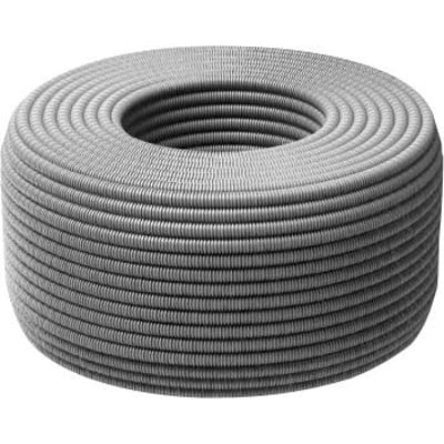 Grå PM Flex Speed flexrør på rulle, 25 mm i diameter og 50 meter langt, til indendørs elinstallationer.