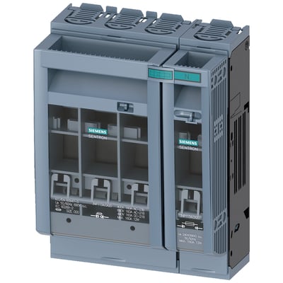 Siemens SENTRON 3NP1 sikringsafbryder, 4-polet, NH00, 160A, model 3NP1134-1CA20, vist forfra med synlige terminaler.