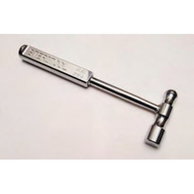 Helmuth A. Jensen Steritool rustfri bænkhammer med kugle på 170 gram, fremstillet i rustfrit stål med tydelig logo gravering.