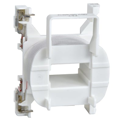 Schneider Electric TeSys D spole LXD1 i hvid plast med metalterminaler, designet til 115V AC kontaktorer.