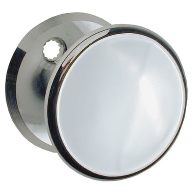 Assa Abloy dørknop 496 i messing, 50 mm, set skråt forfra med rund knop og monteringsplade.