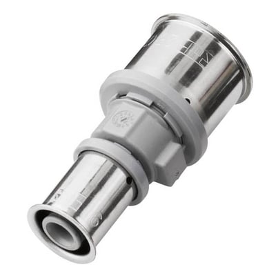 Roth KU-samlemuffe i PPSU med dimensionerne 50 x 40 mm, DVGW-godkendt til drikkevand, vist på hvid baggrund.