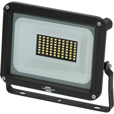 Frontvisning af Brennenstuhl 30W LED projektør med tydeligt synlige LED'er, mærkelogo og robust ramme.