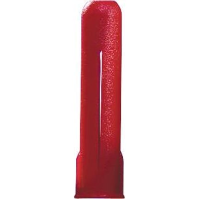 Rød plastplugs (TP2-100) fra Schneider Electric, 5,5 x 35 mm, med dobbelt ekspansion og krave.