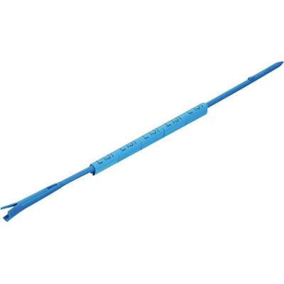 Weidmüller ledningsmærke CLI R i blå PVC med nummereringen 1-3 påtrykt, klar til montering på ledninger.