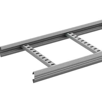 Wibe kabelstige KHZSP i el-forzinket stål med 300mm bredde og 6m længde, vist på hvid baggrund.