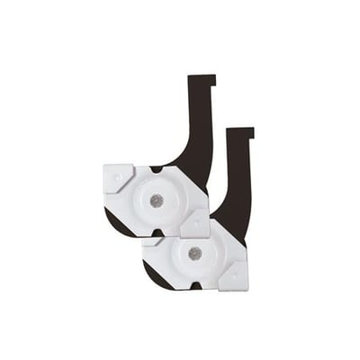 SG Armaturen Lineal T-ceiling Extension kit i sort, med hvide monteringsbeslag og sorte forlængere, præsenteret isoleret mod hvid baggrund.