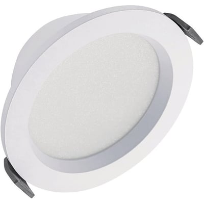 Ledvance CMF ZB-downlight i hvid med opal diffuser, set skråt forfra; armaturet har 13 W og 1430 lm.