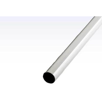 Forkromet stålrør fra Roliba med Ø25 mm diameter og blank kromoverflade, vist skråt med den åbne rørende synlig.