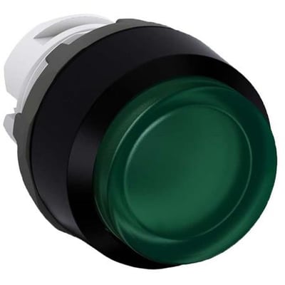 Grønt kiptryk til lampe, ABB MP4-11G, en del af PDA trykknap-serie med nem montage og kliksystem.