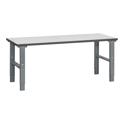 WFI filebænk HD 500 med vinylbordplade i størrelsen 2000x800 mm. Bænken har justerbare grå stålbukke og en lys grå bordplade.