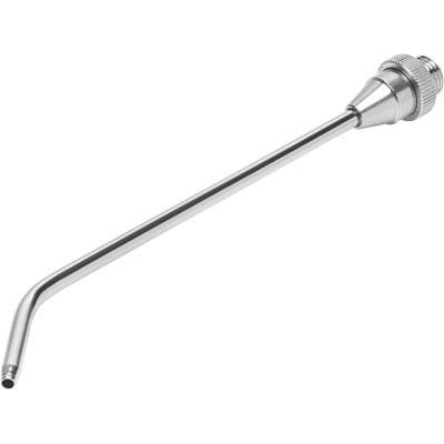 Festo blæsedyse LPZ-RB-150-B i forniklet messing, med M12x1.25 pneumatisk tilslutning og bøjet mundstykke.