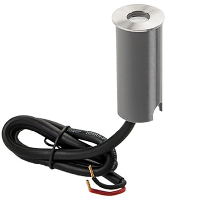 SG Armaturen Spot Luna mini LED armatur i grafitfarvet aluminium med forkromet stålfront og sort kabel.