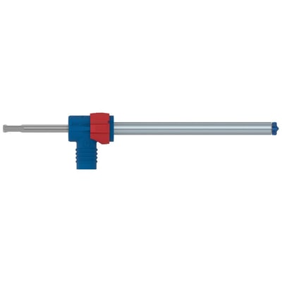 Bosch Hammerbor Clean PLUS-8X bor i 16x200x350 mm med blå og rød SDS Clean plus-tilslutning isoleret på hvid baggrund.