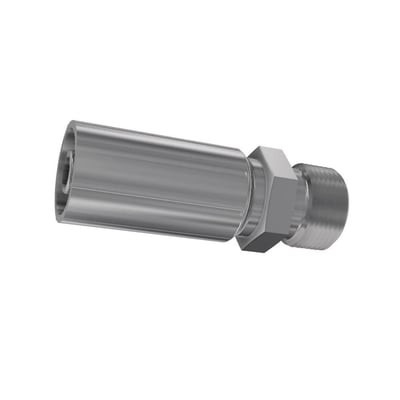 Parker 1D248 indstiksfitting i stål til 3/8-tommers slange, vist skråt med udvendigt gevind.