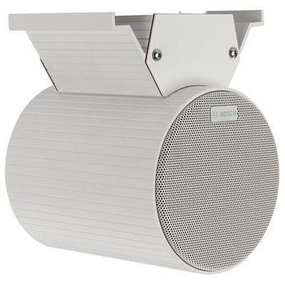Bosch LBC3430/03 soundprojektor på 12 W i hvidt, cylindrisk kabinet med rund frontgrill og monteringsbeslag.