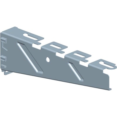 Legrand konsol CB 100-G, galvaniseret, fremstillet af stål med en bredde på 100mm, set fra en let skrå vinkel.