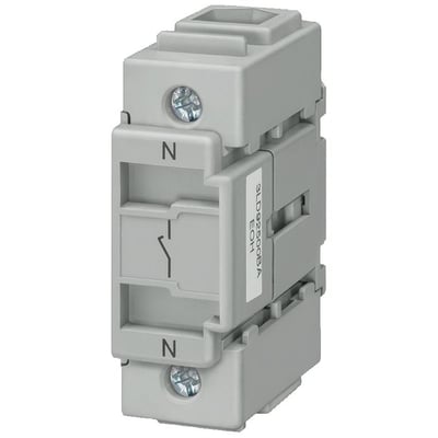 Siemens N-klemme 4P til bundmontage, 32A, med tydelig 'N' markering og symbol for afbryder.
