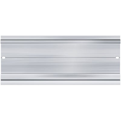 Siemens S7-1500 profilskinne på 830mm med integreret DIN-skinne, vist på hvid baggrund.