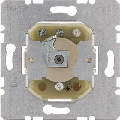 Hager trykindsats til nøgleafbryder, model WDE385620, set forfra med synlige tilslutninger og metalramme.