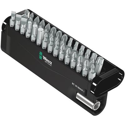 Wera Bit-Check 30 Metal 1 sort opbevaringsboks med 30 bits og universalholder.