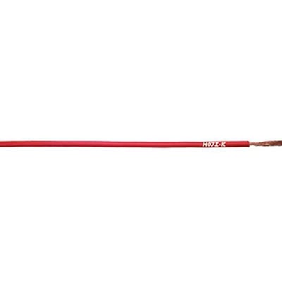 Lapp monteringsledning H07Z-K i rød med 4 mm2 kobberleder og hvid mærkning på isoleringen.