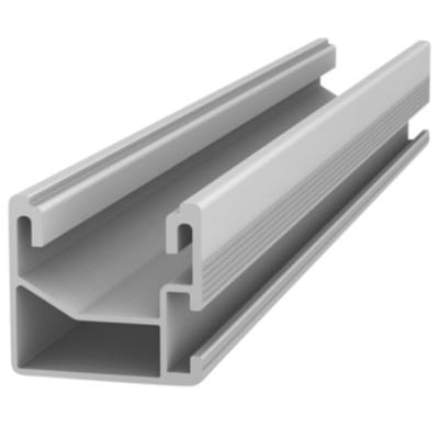 Co2Pro K2 Single Rail 36 monteringsskinne i aluminium med 36x440cm dimension, vist med sidetilslutning og spor for statisk bekræftelse.