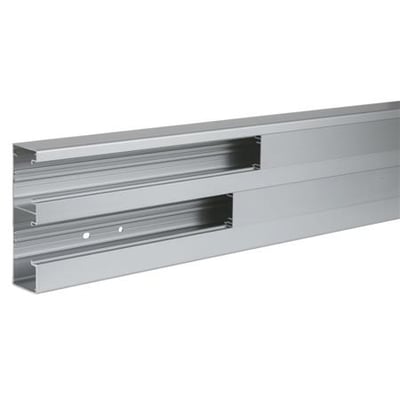 Schneider Electric OptiLine 45 kanaldel i eloxeret aluminium med to rum, 165x55 mm og 2 meter lang, monteringsklar.