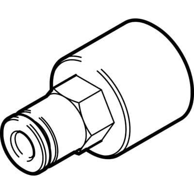 Festo lige forskruning NPQH-D-G14F-Q8-P10 med push/pull princip, nominel størrelse 7 mm, til montering i alle positioner.