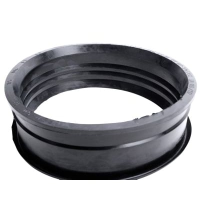 Nærbillede af Lauridsen manchet til rør, viser det indvendige design med riller og EPDM materiale.