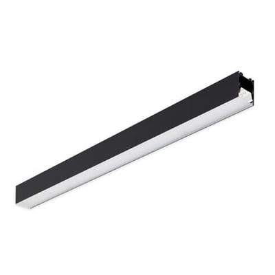 Philips KeyLine SM350C 1200 mm sort LED linjearmatur med 4000 lm og varmhvidt lys (3000K) på hvid baggrund.