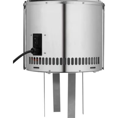 Blank røgsuger fra Draftbooster med tænd/sluk-knap og monteringsben, viser sidevisning på hvid baggrund.