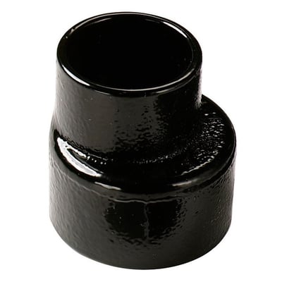 Sort støbejernsreduktion MA 110x75mm med epoxy coating, set forfra på hvid baggrund.