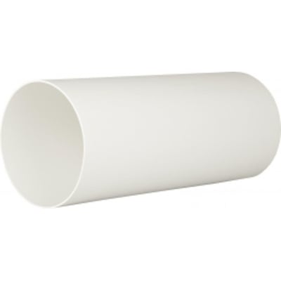 Perspektivisk billede af et hvidt Fresh murrør i PVC, 100 mm i diameter og 250 mm langt, klar til montering.