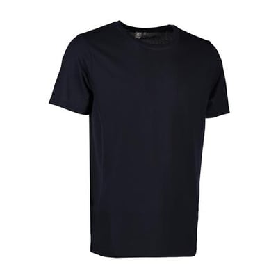 ID Identity navy T-shirt i blød Lyocell med unikke bikube-mønstrede skæringer, størrelse 4XL.