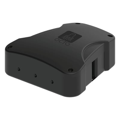 Sort Ansell Lighting OCTO Outdoor Controller, 200W, med Casambi og Bluetooth, vist på hvid baggrund.