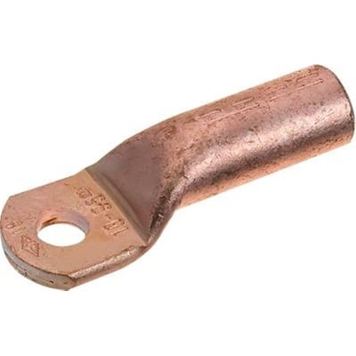 Nærbillede af Elpress Cu-kabelsko, viser M12 bolthul og mærkning for 240mm² leder og sekskantspresning.