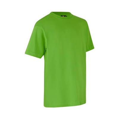 ID Identity T-shirt til børn i stærk limegrøn farve med rund hals og korte ærmer.
