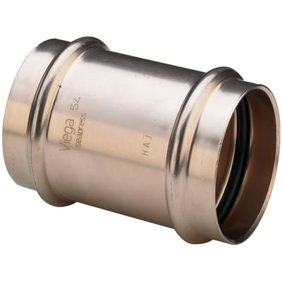 Viega Seapress skydemuffe til 15 mm rør i CuNi10Fe1,6Mn materiale, velegnet til havvand.