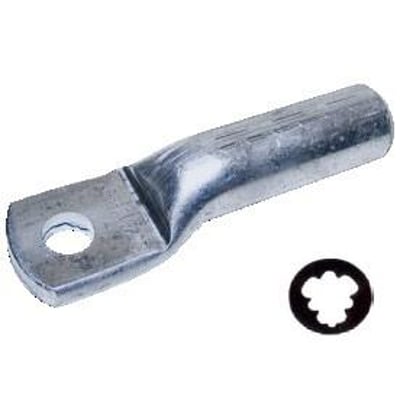 Elpress DIN 46235 aluminium kabelsko, profil AK120-10DIN-PR, med M10 laske og tilbehørsring.